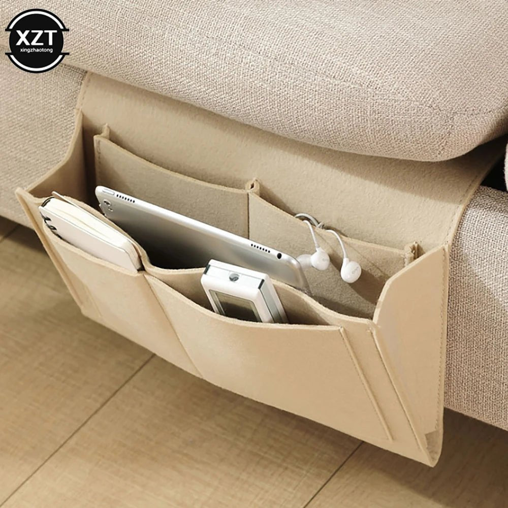 1Pc Felt Bedside Storage Organizer Phone Book Magazine Holder Pockets Hanging Storage Bag Baby Tissue Box for Bed Sofa Side Pouc - AuvixAuvix