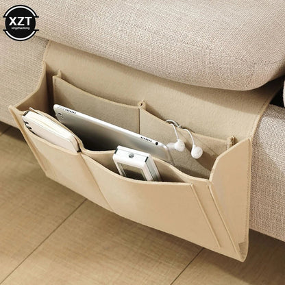 1Pc Felt Bedside Storage Organizer Phone Book Magazine Holder Pockets Hanging Storage Bag Baby Tissue Box for Bed Sofa Side Pouc - AuvixAuvix