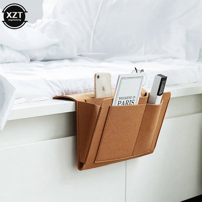 1Pc Felt Bedside Storage Organizer Phone Book Magazine Holder Pockets Hanging Storage Bag Baby Tissue Box for Bed Sofa Side Pouc - AuvixAuvix