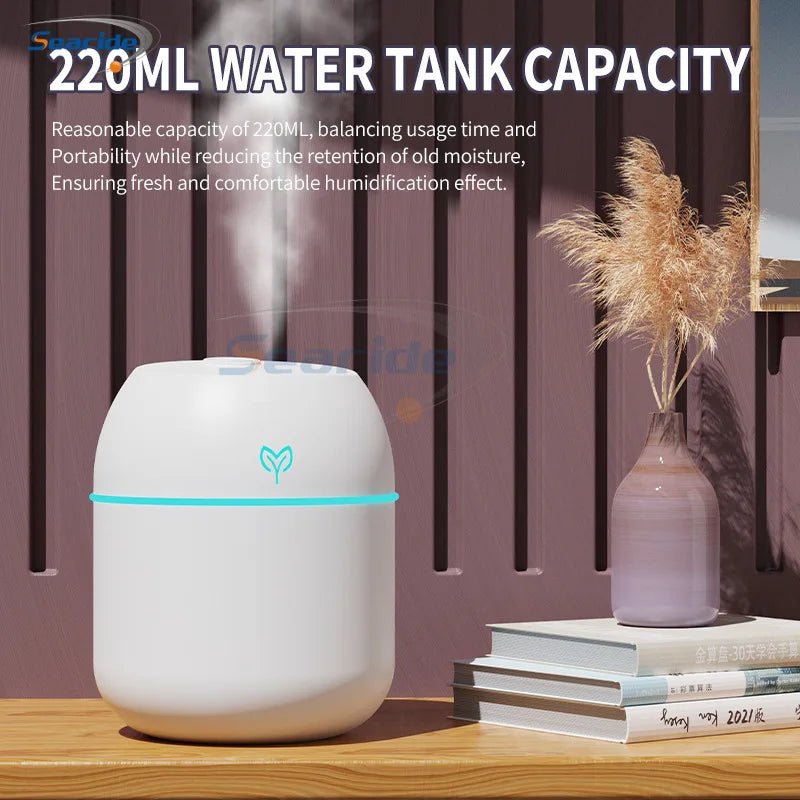 200ML Portable USB Mini Humidifier & Aroma Diffuser with LED Light - AuvixAuvix