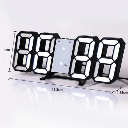 3D LED Digital Clock Wall Decoration Glow Night Mode Decoration for Bedroom Adjustable Electronic Watch Room Decor Aesthetics - AuvixAuvix