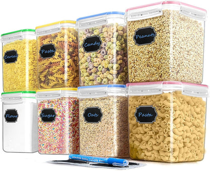 Ultimate Pantry Bliss: 8-Piece Airtight Food Storage Set - BPA-Free Plastic for Perfect Organization! Auvix