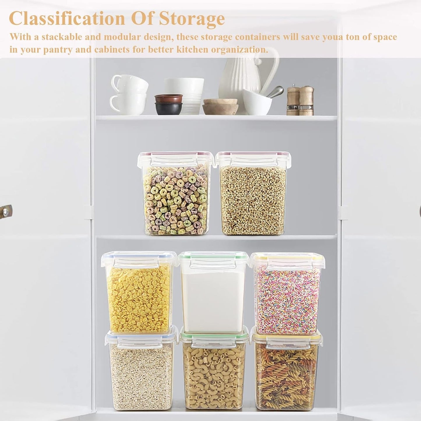 Ultimate Pantry Bliss: 8-Piece Airtight Food Storage Set - BPA-Free Plastic for Perfect Organization! Auvix
