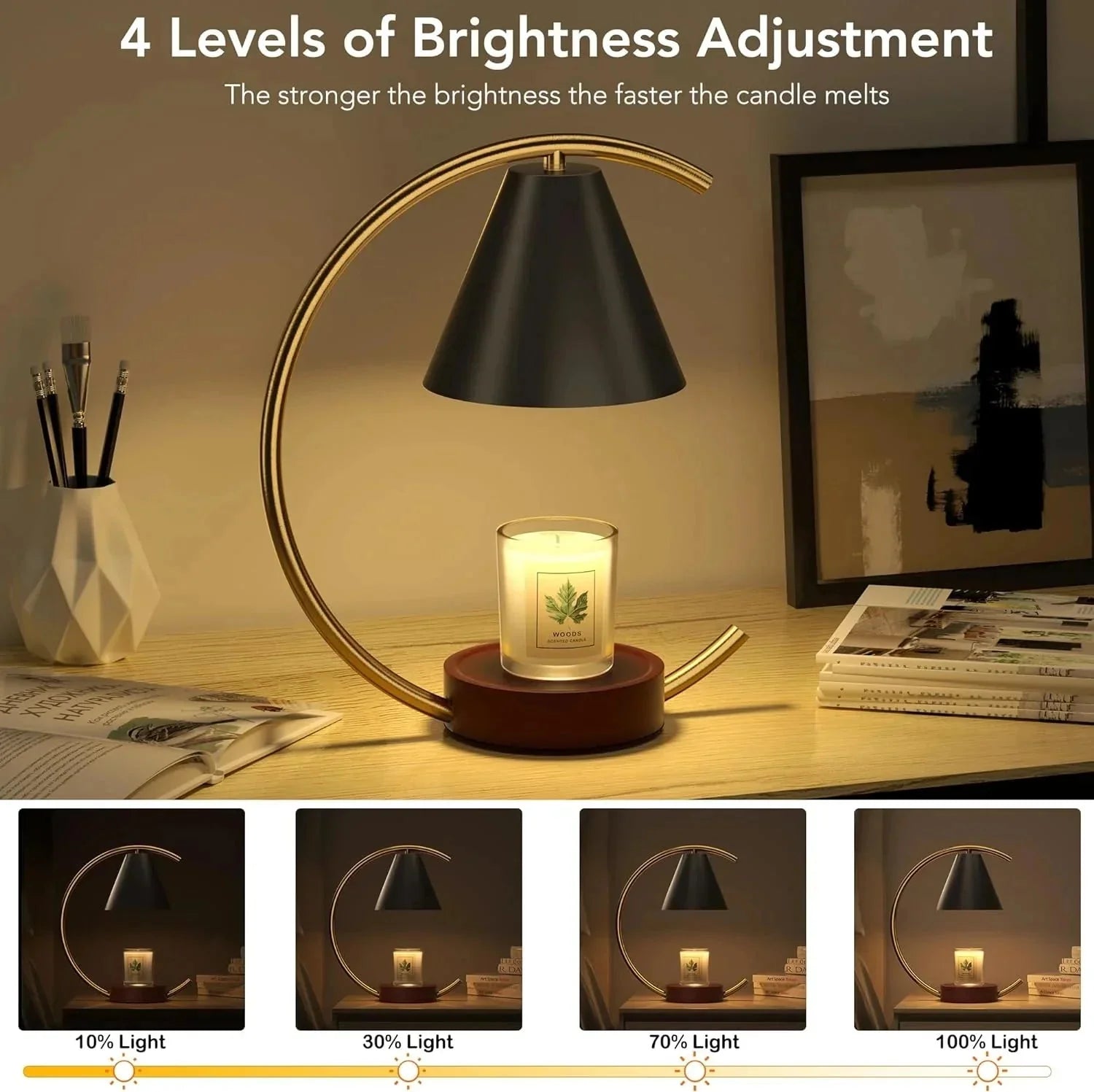 Dimmable Candle Warmer Lamp – Efficient, Flame - Free Fragrance - AuvixAuvix