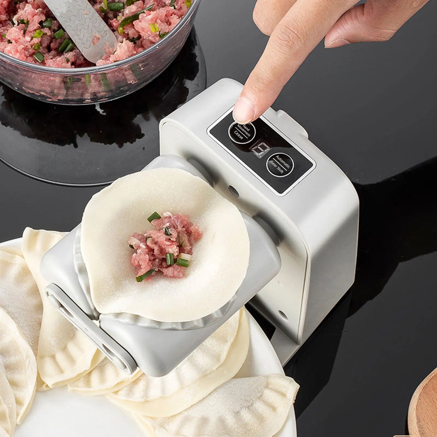 Electric Dumpling Maker 1200Mah Rechargeable Automatic Dumpling Maker with Filling Spoon Brush 2 Modes Efficient Dumpling Maker - AuvixAuvix