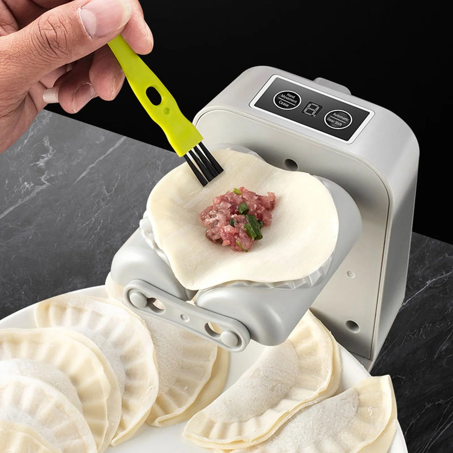 Electric Dumpling Maker 1200Mah Rechargeable Automatic Dumpling Maker with Filling Spoon Brush 2 Modes Efficient Dumpling Maker - AuvixAuvix
