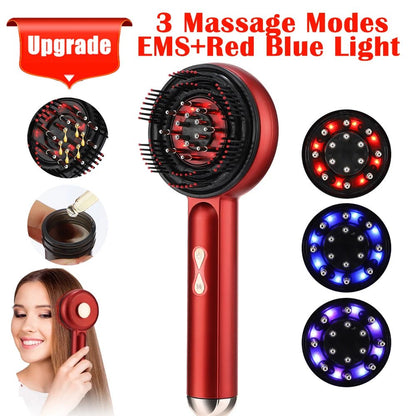 Electric Vibration Massage Comb Red Light Therapy Hair Growth Massage Scalp Brush anti Hair Loss Liquid Oil Applicator Hair Care - AuvixAuvix