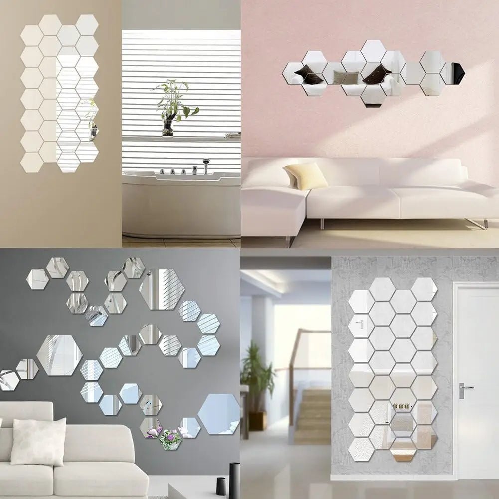 Hexagon 3D Mirror Wall Sticker