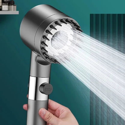 High Pressurized Filter Shower Head 3 - Mode Adjustable Spray with Massage Brush Rain Faucet Bathroom Accessories - AuvixAuvix