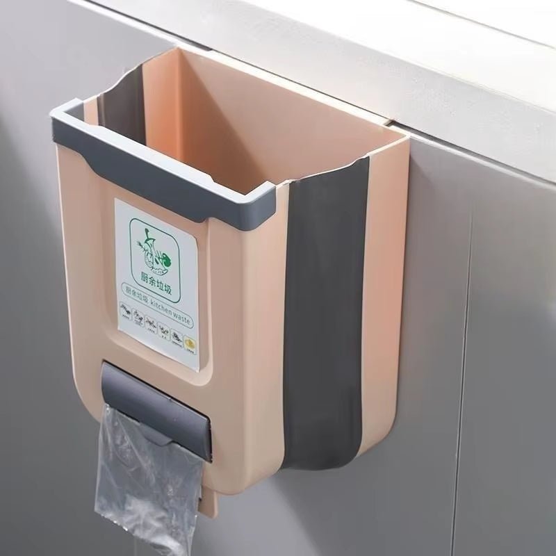 Kitchen Folding Trash Can Wall Mounted Trash Can Kitchen Cabinet Door Mounted Trash Can Folding Trash Can for Vehicles - AuvixAuvix