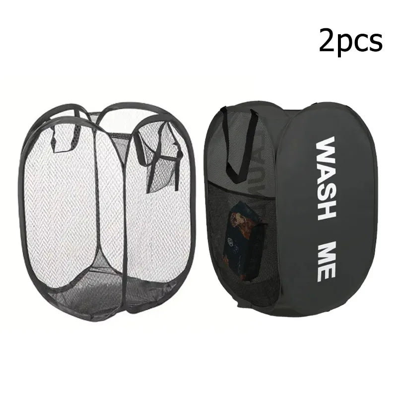 Mesh Pop - Up Laundry Basket, Laundry Basket, Foldable Dirty Clothes Storage Basket, Large Capacity Storage Basket - AuvixAuvix