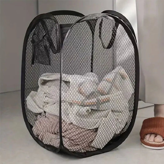 Mesh Pop - Up Laundry Basket, Laundry Basket, Foldable Dirty Clothes Storage Basket, Large Capacity Storage Basket - AuvixAuvix