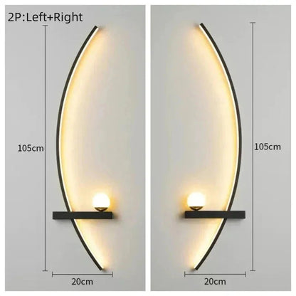 Modern LED Wall Lamp – Minimalist Art Design for Bedroom, Living Room, and Bathroom, Gold/Black - AuvixAuvix