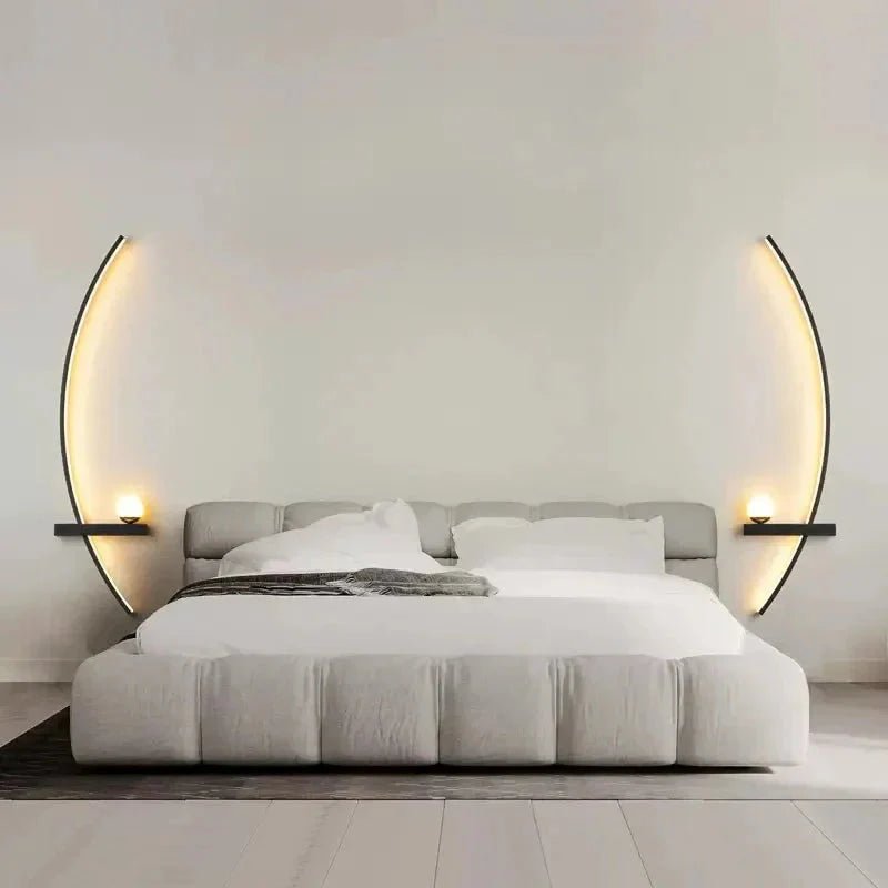 Modern LED Wall Lamp – Minimalist Art Design for Bedroom, Living Room, and Bathroom, Gold/Black - AuvixAuvix