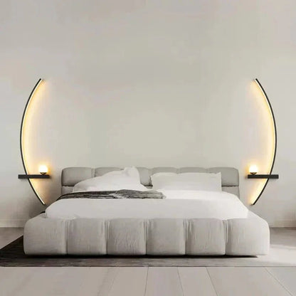 Modern LED Wall Lamp – Minimalist Art Design for Bedroom, Living Room, and Bathroom, Gold/Black - AuvixAuvix