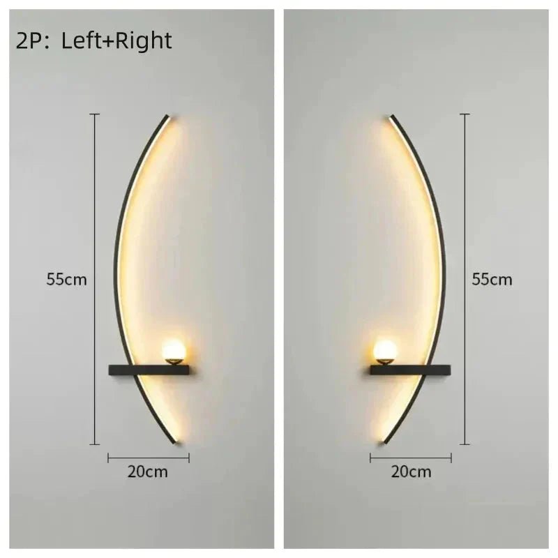 Modern LED Wall Lamp – Minimalist Art Design for Bedroom, Living Room, and Bathroom, Gold/Black - AuvixAuvix