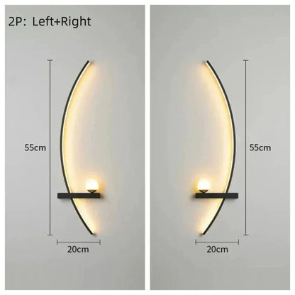 Modern LED Wall Lamp – Minimalist Art Design for Bedroom, Living Room, and Bathroom, Gold/Black - AuvixAuvix