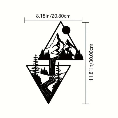 Mountain Wall Art, Mountain Waterfall Metal Wall Art Home Decor, Metal Wall Art, Home Decor Modern Art Wall Ornaments Artwork - AuvixAuvix