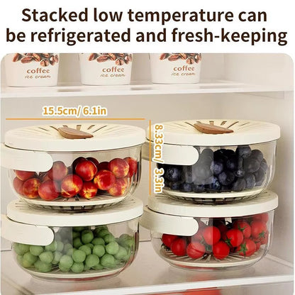 Multifunctional Drain Basket Fruit Vegetable Washing Strainer Basket with Lid Food Fresh Organizer Storage Box Kitchen Gadget - AuvixAuvix