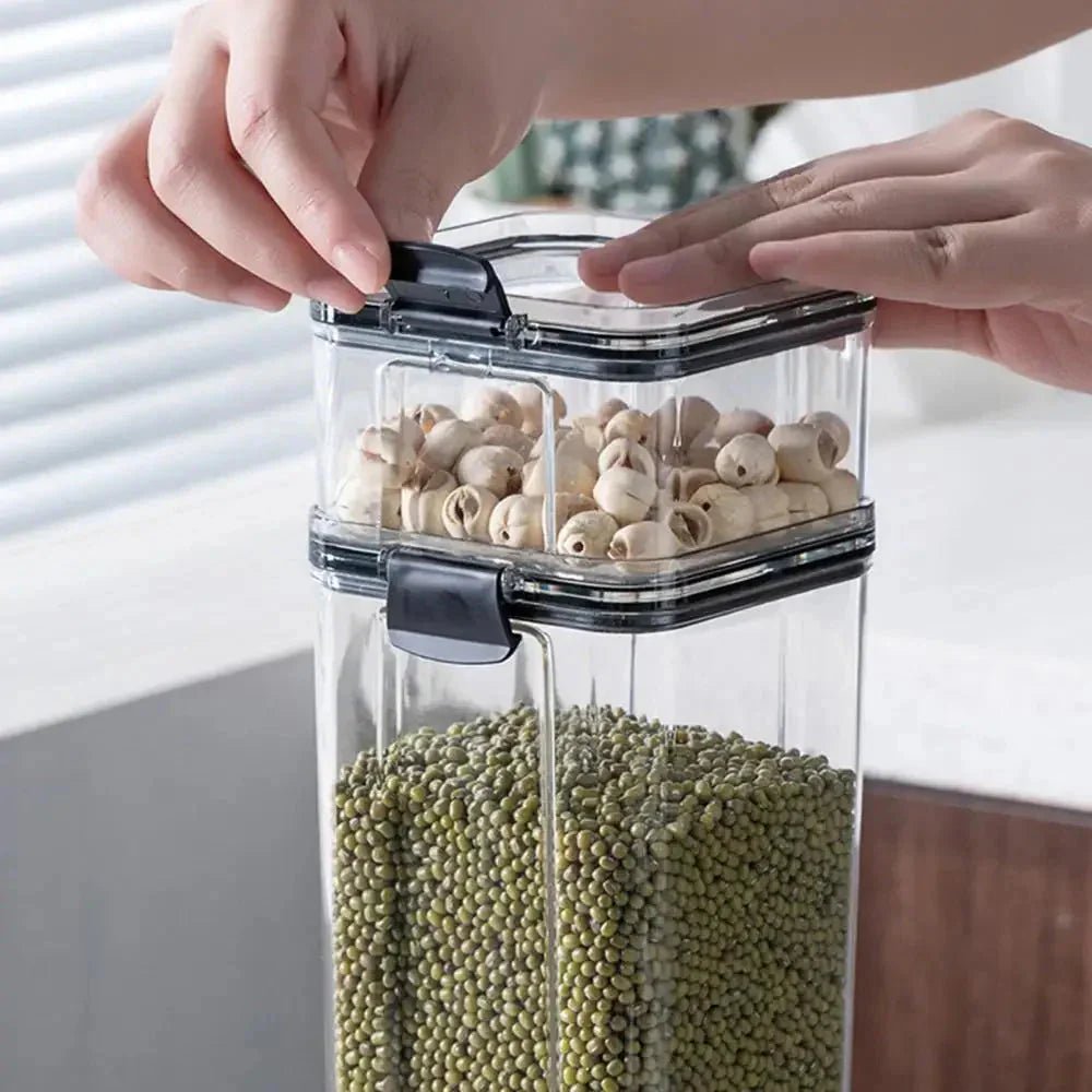 Multipurpose Food Storage Containers Set - Clear Jars with Lids for Cereal, Candy, and Dry Goods - AuvixAuvix