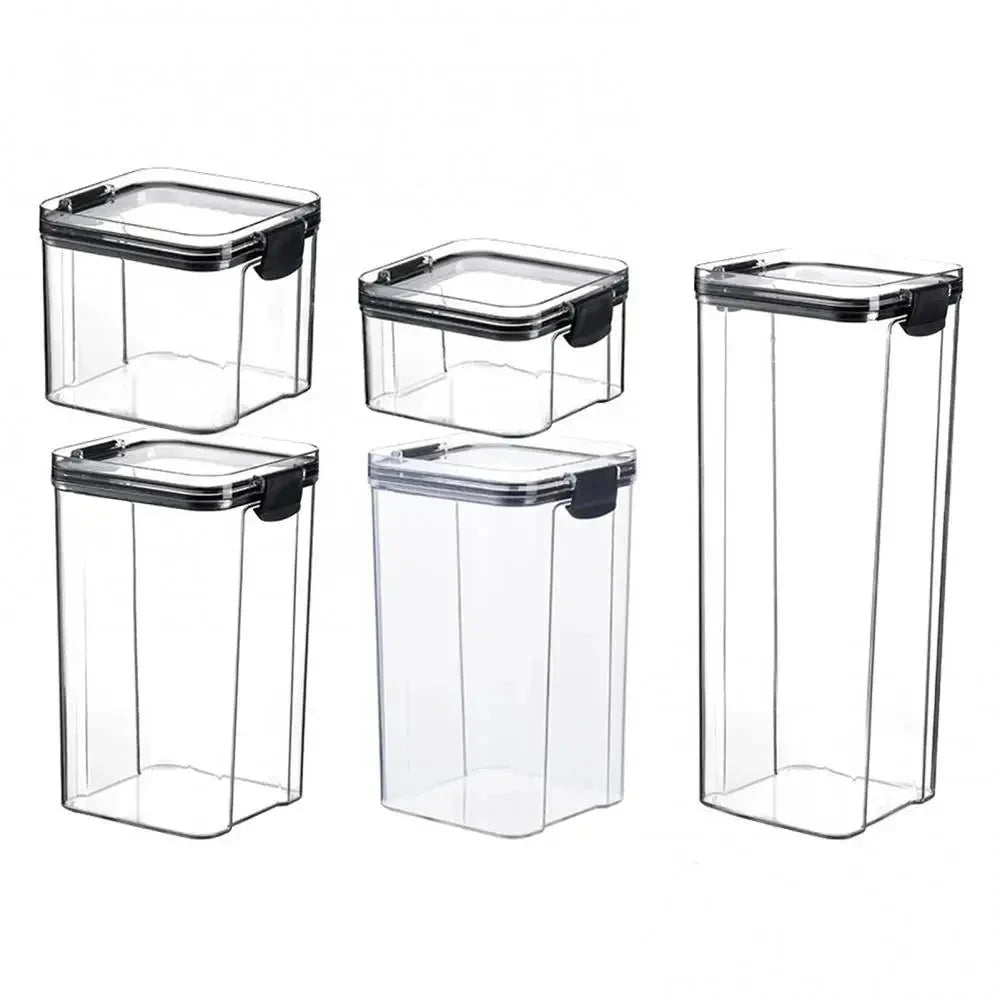Multipurpose Food Storage Containers Set - Clear Jars with Lids for Cereal, Candy, and Dry Goods - AuvixAuvix