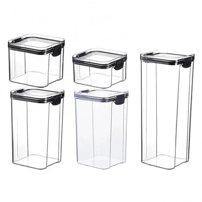 Multipurpose Food Storage Containers Set - Clear Jars with Lids for Cereal, Candy, and Dry Goods - AuvixAuvix
