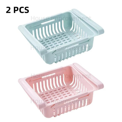 Retractable Multifunctional Tiered Refrigerator Shelf Fridge Organizer Box Fresh Divider Layer Shelf Kitchen Storage Organizer - AuvixAuvix