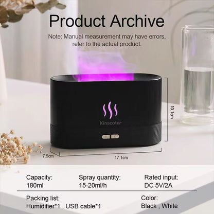 Ultrasonic Aroma Diffuser & Cool Mist Humidifier with LED Flame Effect - AuvixAuvix