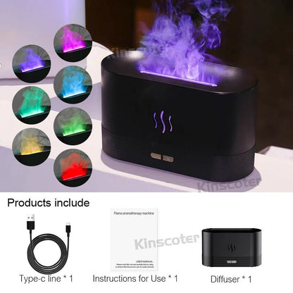 Ultrasonic Aroma Diffuser & Cool Mist Humidifier with LED Flame Effect - AuvixAuvix