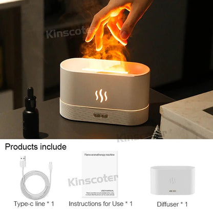 Ultrasonic Aroma Diffuser & Cool Mist Humidifier with LED Flame Effect - AuvixAuvix