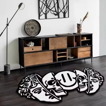 VIKAMA American Carpet Halloween Decoration Creative Skull Pattern Carpet Soft Unique Living Room Bedroom Door Mat Home Decorati - AuvixAuvix
