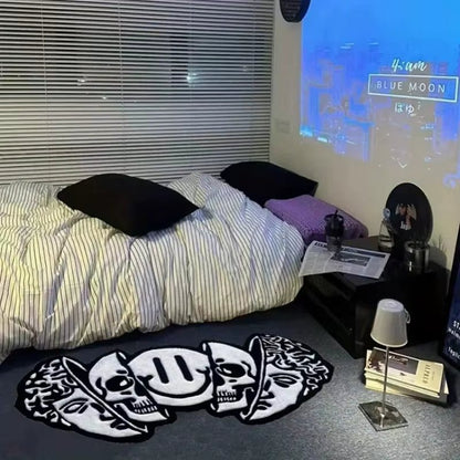 VIKAMA American Carpet Halloween Decoration Creative Skull Pattern Carpet Soft Unique Living Room Bedroom Door Mat Home Decorati - AuvixAuvix