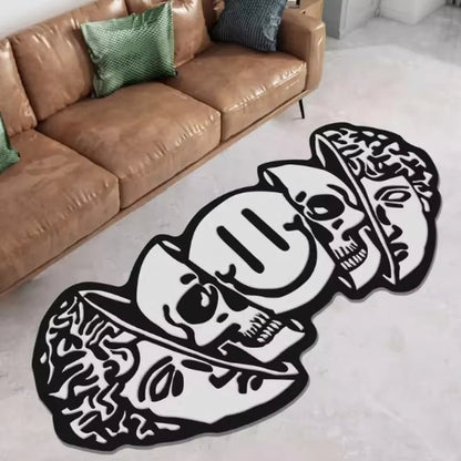 VIKAMA American Carpet Halloween Decoration Creative Skull Pattern Carpet Soft Unique Living Room Bedroom Door Mat Home Decorati - AuvixAuvix
