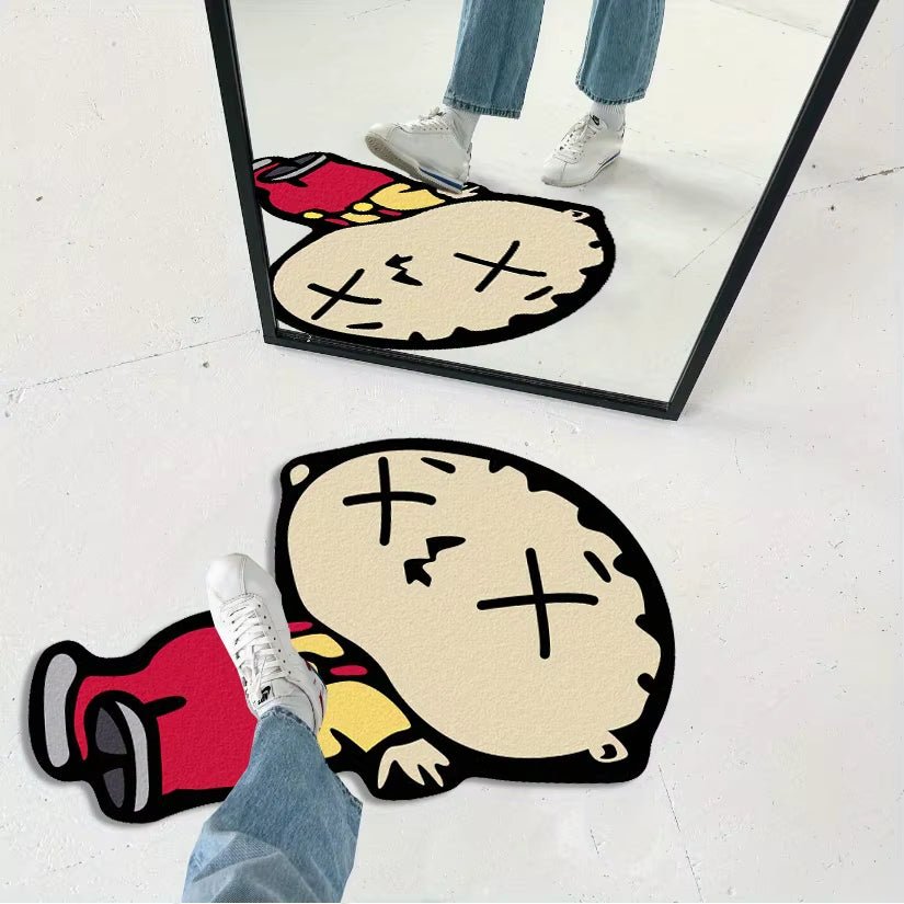 VIKAMA Humorous Cartoon Character Design Carpet - Soft, Suitable for Bedroom and Living Room Carpets, Lively Home Decoration. - AuvixAuvix