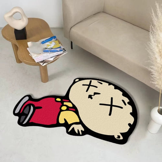 VIKAMA Humorous Cartoon Character Design Carpet - Soft, Suitable for Bedroom and Living Room Carpets, Lively Home Decoration. - AuvixAuvix