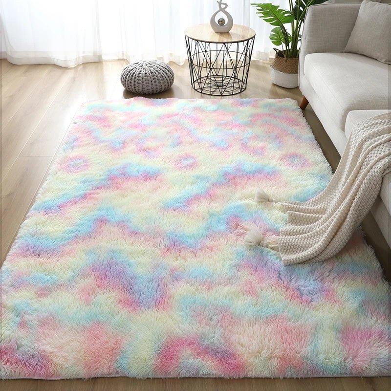 White Fluffy Hall Carpet Modern Living Room Bedroom Home Decor Large Mats Thickened Non - Slip Girl Children'S Room Pink Furry Rug - AuvixAuvix