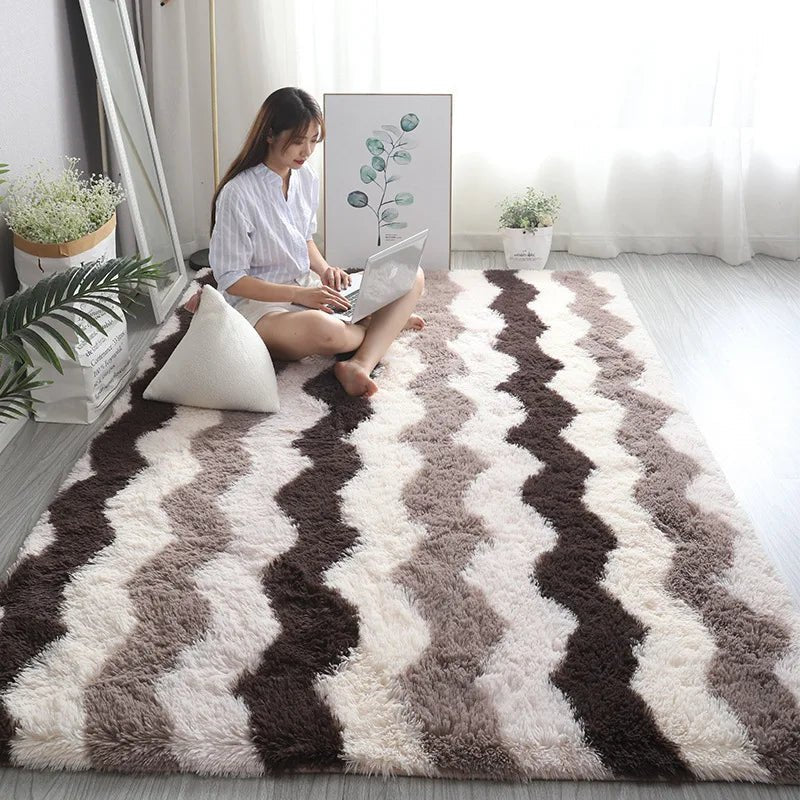 White Fluffy Hall Carpet Modern Living Room Bedroom Home Decor Large Mats Thickened Non - Slip Girl Children'S Room Pink Furry Rug - AuvixAuvix